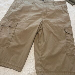 Men's Cargo Shorts Sz 38 Lee Khaki 6 pockets inseam 14